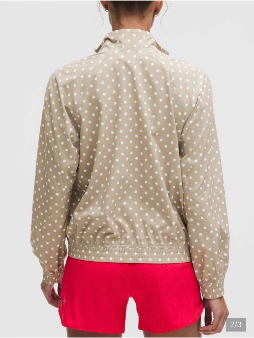 Lululemon Beige Polka Dot Zip-Up Jacket - Picture 3 of 5